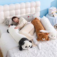 Weiches, langes Tierfigur-Körperkissen, Plüsch-Kuschelkissen, PP-Baumwollfüllung, Schlafkissen für Erwachsene, Kinder, Zuhause, Bett