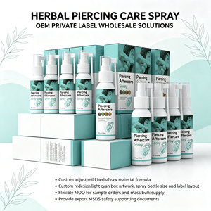 Spray detergente delicato per piercing alle erbe, OEM Private Label, per la cura quotidiana della pelle intorno agli orecchini e ai piercing del corpo - Product Image 6