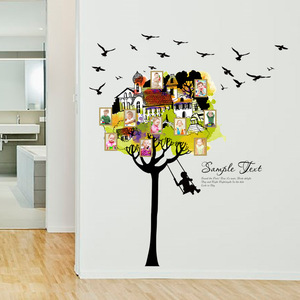 Treehouse Photo <b>Frame</b> <b>Swing</b> Tree Cartoon Wall Sticker 60x90 Cm For Children's Room Bedroom Decoration - Product Image 3