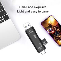 Grosir Pabrik Harga Murah Pembaca Kartu 3 in 1 Tipe-C TF, USB Tipe C Pintar, dan Pembaca Kartu Sim SD OTG untuk Ponsel