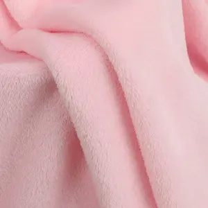 Tela de moda Sólido 100% Poliéster Coral Velvet Fleece Fabric para prendas de invierno