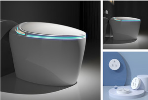 オートフラッシュインテリジェントトイレSトラップセラミックワンピースビデスマートWCフロアマウントバスルーム便器 - Product Image 2