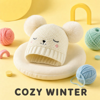 Bonnet d'hiver en crochet pour enfants - Bonnet tricoté à pompon pour bébé, chaud et réglable, idéal pour les voyages