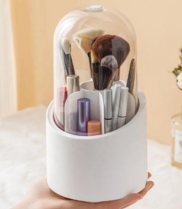 <strong>Plastic</strong> <strong>Mini</strong> Makeup Brush Cosmetics Organiser Holder case 360 Rotation Desktop