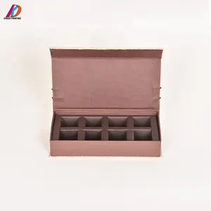 奢华时尚设计硬纸巧克力包装盒带分隔器