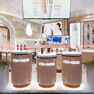 Estantes de exhibición de tienda de cosméticos de madera personalizables Brutalist con servicio OEM/ODM para tiendas de cuidado de la piel y perfumes - Product Image 5