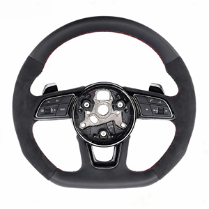 Volant sport en cuir chauffant à fond plat pour <span class=keywords><strong>Audi</strong></span> A6 A7 <span class=keywords><strong>C8</strong></span> S6 S7 <span class=keywords><strong>RS</strong></span> <span class=keywords><strong>6</strong></span> <span class=keywords><strong>RS</strong></span> 7 2019-2025, amélioré pour <span class=keywords><strong>Audi</strong></span> A7 <span class=keywords><strong>C8</strong></span> - Product Image 4