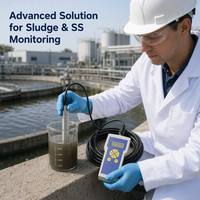 Medidor de Turbidez Portátil TSS, Analizador de Sólidos Suspendidos y Monitor de Interfaz de Lodos con Sensor de Acero Inoxidable IP68