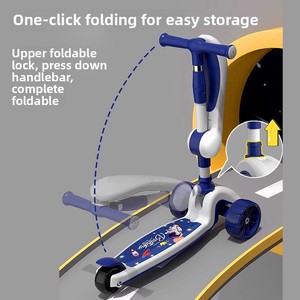 Skuter Roda Tiga untuk Anak Usia 1-12 Tahun, Bayi Laki-laki dan Perempuan, Pedal, Dapat Dikendarai, Mobil Licin, Bahan Plastik - Product Image 3