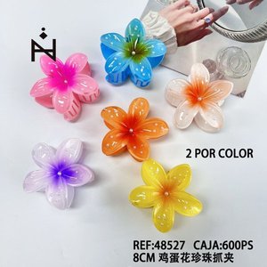 Pinces à cheveux Zi Hair 8 cm en plastique avec perles, pour femmes et filles, style décontracté et doux - Product Image 4