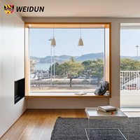 Ventana Moderna de Doble Vidrio Aislante Acústico WEIDUN, Ventana Grande de Techo a Piso con Marco de Aleación de Aluminio, para Sala de Estar y Cocina