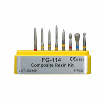 Kit de fraises diamantées dentaires FG RA pour pièces à main haute et basse vitesse, pour le polissage des couronnes et des cavités, 7-10 pièces