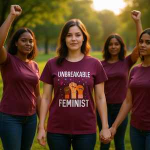 T-shirt femminista indistruttibile da donna, vestibilità regolare, in cotone, casual, girocollo, manica corta, per tutte le stagioni, in jersey stampato - Product Image 2