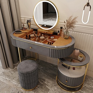 Rangement de luxe pour chambre à coucher, ensemble de table de toilette, organiseur avec tiroirs, commode miroir, offre spéciale - Product Image 2