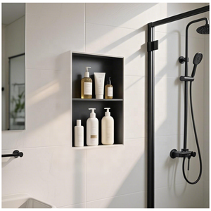 Oem 18 24 pouces <span class=keywords><strong>Niche</strong></span> de salle de <span class=keywords><strong>douche</strong></span> Lumière <span class=keywords><strong>LED</strong></span> Salle de bain Étagère murale de <span class=keywords><strong>niche</strong></span> Vente d'usine Pvd Niches de <span class=keywords><strong>douche</strong></span> cachées dorées pour carrelage d'hôtel - Product Image 5