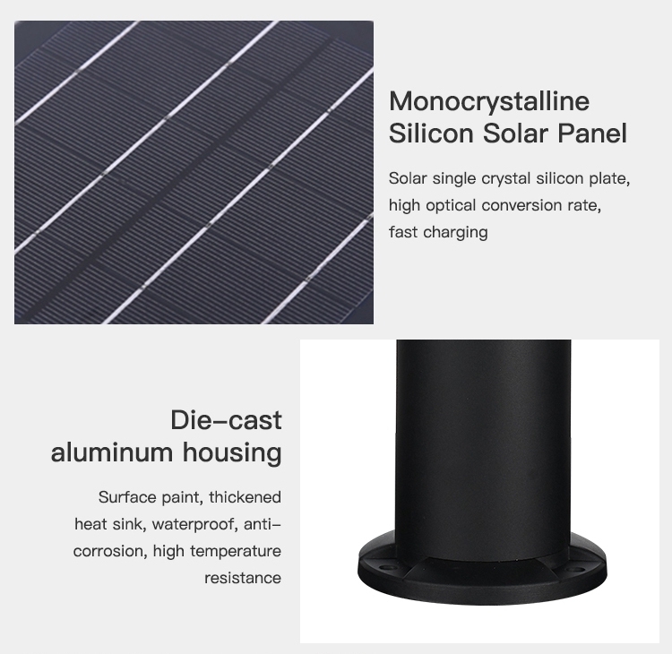 Moderno impermeable al aire libre en una iluminación integrada Post vía Led luz Solar del jardín