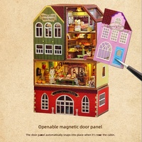 Hamaileon Kit de maison de poupée miniature en bois vintage DIY, ensemble de maisons modulaires amusantes pour ville miniature, cadeau de collection pour adultes