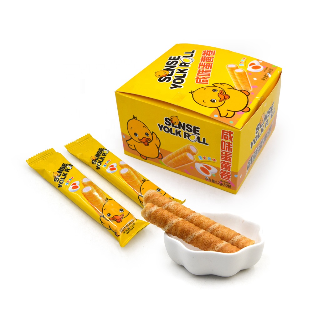 Bulk Crispy Cookies Salted Egg Yolk Starch Egg Roll Biscuits