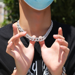Bracelet Hip Hop glacé pour hommes et femmes, vêtement pour rappeur, Baguette cubaine, chaîne Bling, 15mm, 2021 - Product Image 3