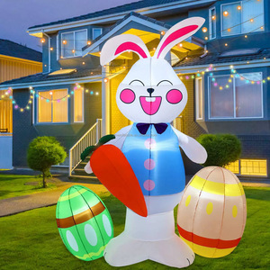 Nueva llegada personalizable huevo inflable conejo zanahoria LED decoración de vacaciones para feliz Pascua incorporado conejo publicidad inflables - Product Image 5