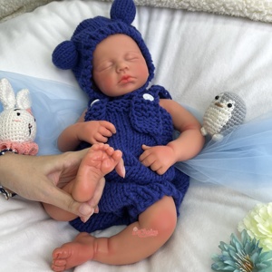 Weiche 20-Zoll Ganzkörper-Silikon Reborn-Puppen, Künstlerbemalt, Lebensechtes Neugeborenes Baby LouLou mit Offenem Mund, Geschenk für Mädchen & Jungen - Product Image 3