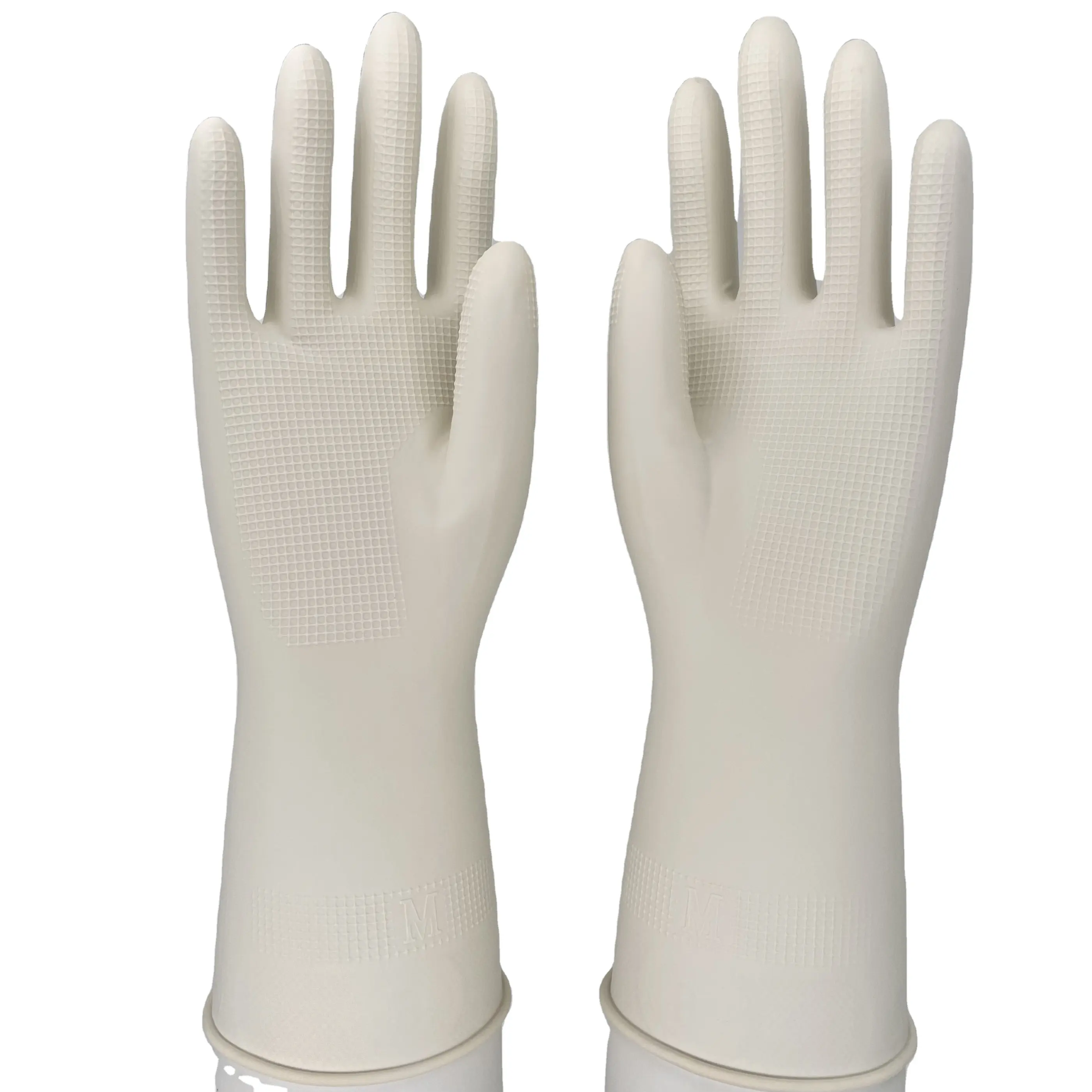 New White Dazzling Finger Nimble Protect Hand Gloves Waterproof Durable Kitchen Dishwashing Latex Cleaning Housework