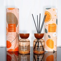 Diffuseur d'arômes non électrique YAVE avec couvercle en bois brun, parfum gardénia longue durée (60-90 jours), à base d'huiles essentielles végétales