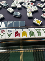 Tuiles de Mahjong américaines sur le thème du cheval, ensemble de Mahjong en acrylique à 2 couches, cadeau sur le thème équestre