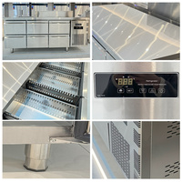 Kulkas Komersial OEM Grosir untuk Dapur, Model Dua Pintu 6 Laci, Kulkas Bawah Meja untuk Dapur