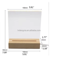 Tableau d'affichage en acrylique effaçable à sec avec calendrier, veilleuse et base en bois LED, veilleuses décoratives en acrylique avec stylo