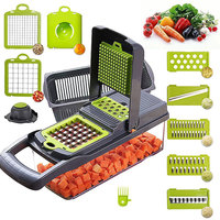 Beste Verkoop 12 In 1 Draagbare Multifunctionele Uiensnijder Fruitsnijder Aardappelschiller Handmatige Groentechopper