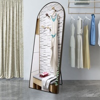 Bon marché, cadre en alliage d'aluminium avec arc complet pour décoration esthétique de la chambre, miroir d'habillage pour chambre à coucher sur pied
