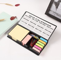 Bloc-notes autocollants promotionnels avec couverture en PU, format mémo, calendrier, 22,7x10,5cm, forme carrée, lot