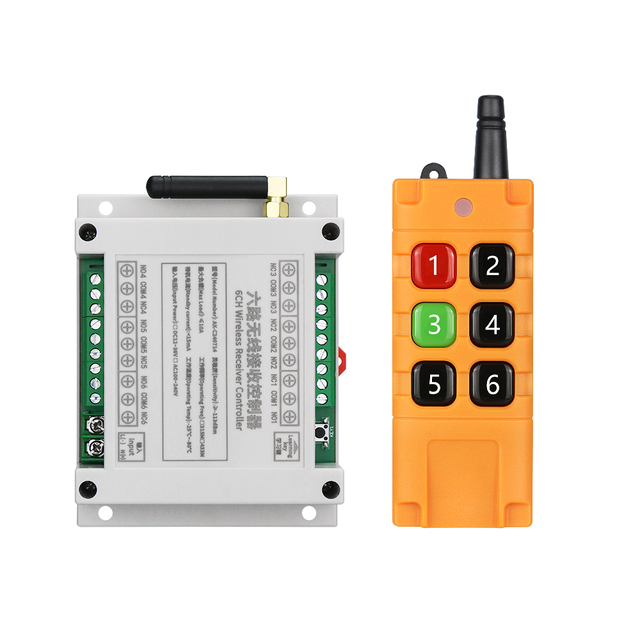 DC12V-36V 6 CH 433mhz Remote Control Switch Electric Door Light Lifter Crane Wireless RF Remote Control Receiver Set