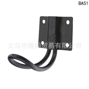 Black Clothes Hook Wall Mount Carbon Steel Single Garment Hook For Wardrobe BA51 - Product Image 1
