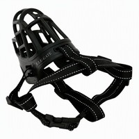 Muselière souple anti-morsure pour animaux de compagnie, design panier, réglable, pour petits chiens, avec sangle en nylon réfléchissante et boucle rapide