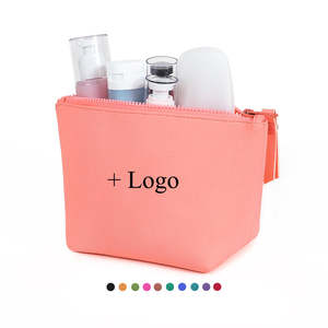 Organisateur de toilette de voyage personnalisé en néoprène trousse de <span class=keywords><strong>maquillage</strong></span> pour femmes sacs à cosmétiques en néoprène rose pochette de <span class=keywords><strong>maquillage</strong></span> promotionnelle - Product Image 1