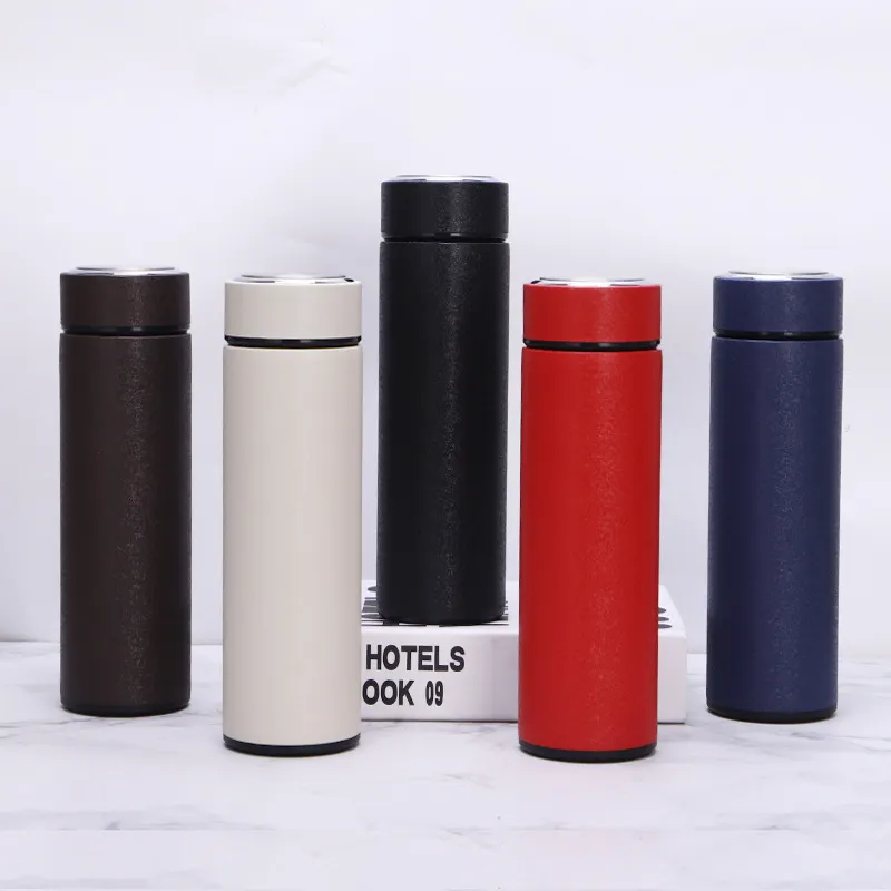 2021New luxury glitter 500ml double wall stainless steel Straight business Cup insulated thermos vacuum flasks with custom logo