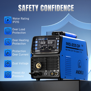 Envío DDP, Novedad 2026, Máquina <span class=keywords><strong>de</strong></span> Soldadura MIG-205DP 10 en 1, 110V 220V, para Corte y Soldadura Flux Clean, Multifunción - Product Image 6