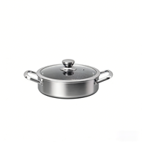 Ensemble de casseroles de luxe moderne en acier inoxydable triple couche antiadhésif nid d'abeille, 10 pièces, couvercles en verre, cuisson saine, 20/24/28/32 cm