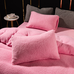 Factory Supply Customized Warm Thick Luxury <strong>Teddy</strong> <strong>Fleece</strong> Bedding Set for Cold Winner - Product Image 4
