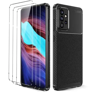 Hot Combined Sales Carbon Fiber Texture Silicone Phone Case for Samsung Galaxy A72 A52 A32 5G