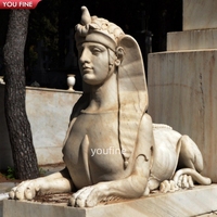 Sculpture de Sphinx égyptien antique en marbre sculpté à la main