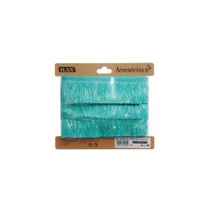 Nastro con frange Ilan 5 cm x 12 m blu piscina per decorazioni e artigianato - Product Image 1