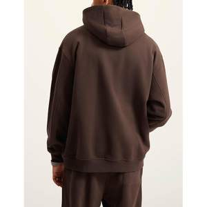 2025 pull surdimensionné pour hommes sweat à capuche en polaire lourde avec poche motif solide broderie 3D lavé à l'acide sweat à capuche - Product Image 4