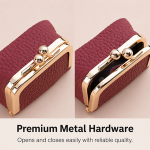 Mini PU Leather Jewelry Pouch with <b>Metal</b> Snap Button Closure Portable Ring Earring Storage Case for gift store - Product Image 6