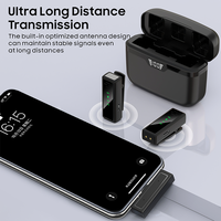 Microphone antibruit 2TX + 1RX + étui de chargement enregistrement de micro à revers Type C IOS pour TikTok