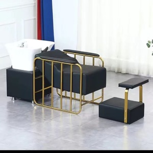 Sillón de Peluquería Moderno de Cuero PU con Lavabo de Acero Inoxidable, Masaje de Cuero Cabelludo, Spa, Uso Comercial - Product Image 5
