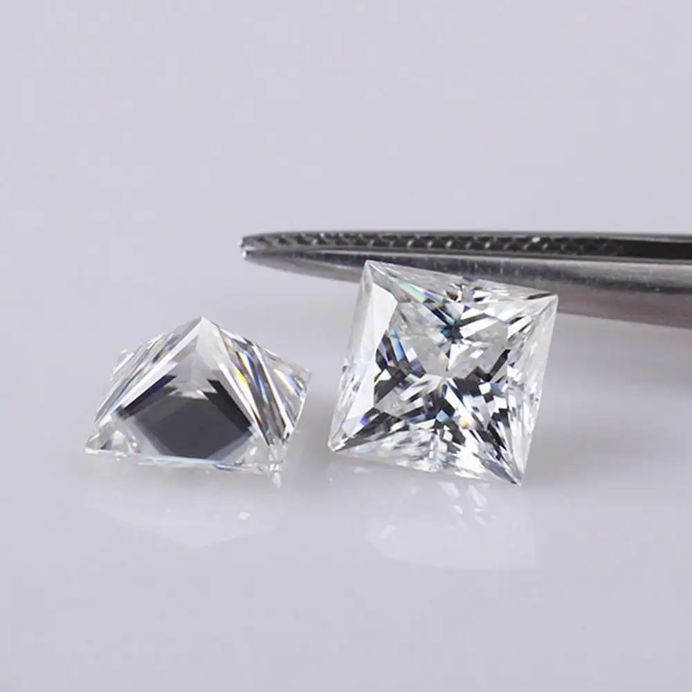 Mossanite coupe princesse parfaite 2.5 ~ 4mm D couleur VVS diamant Moissanite synthétique