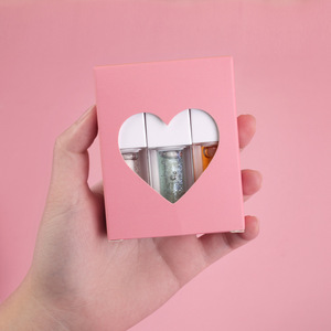 Set de 3 aceites labiales en tubo cuadrado con caja en forma de corazón, hidratante para labios, con cambio de color sensible a la temperatura. - Product Image 4